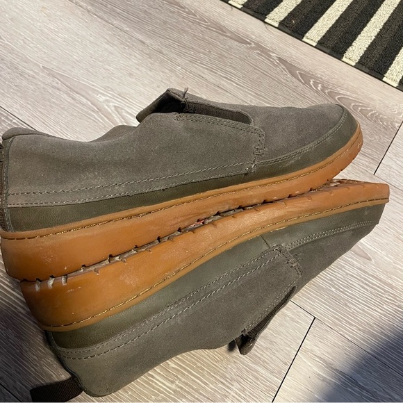 The North Face Suede Leather Moss Green Mens Loafer Slip On Shoe Size 13 Rare - Picture 3 of 9